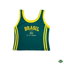 Camisa Regata Cropped Bordada Feminina