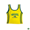 Camisa Regata Cropped Bordada Feminina